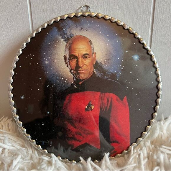 Star Trek the Next Generation Jean Luc Picard Hamilton ornament glass vintage